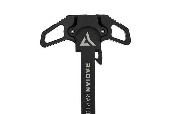 Radian black anodized Raptor SD ambi charging handle features a high-strength design that outperforms MIL-SPEC options.